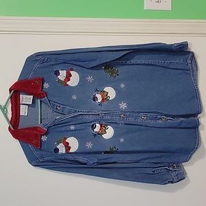 Vintage Denim Christmas Buttondown